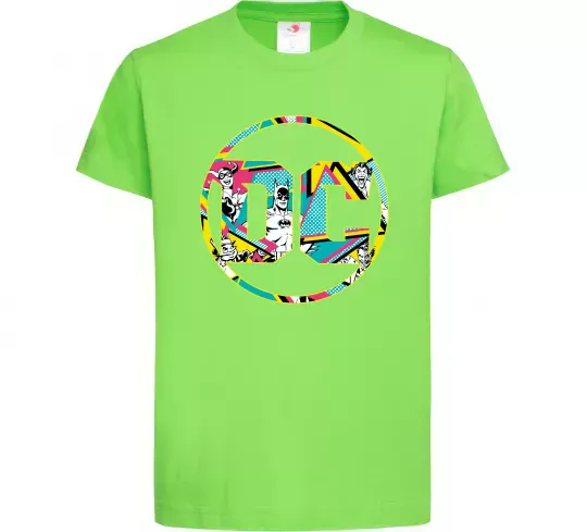 Дитяча футболка DC персонажі Лаймовий фото