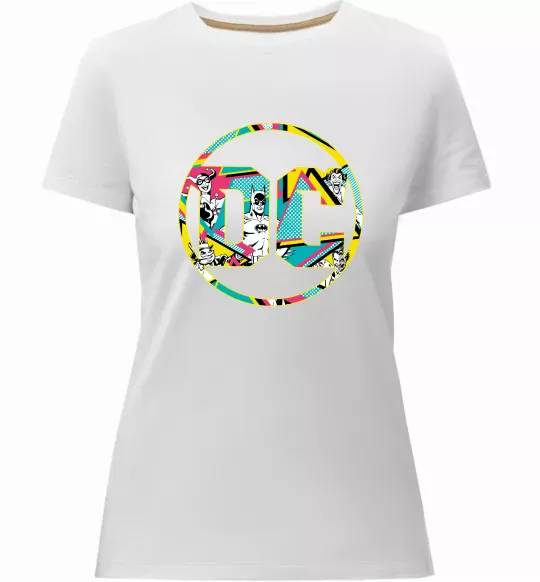 Жіноча преміум футболка DC персонажі Білий фото