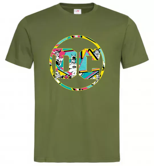 Мужская футболка DC персонажі Оливковый фото
