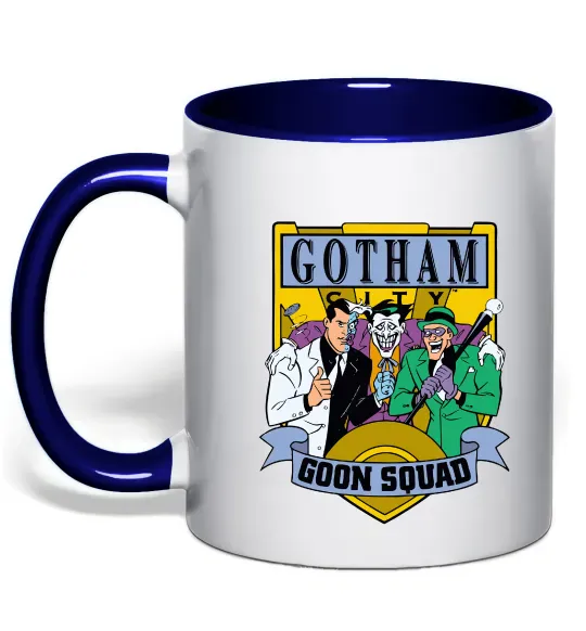 Чашка з кольоровою ручкою Gotham goon squad Глибокий темно-синій фото