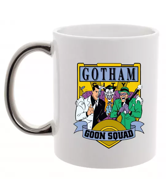 Чашка з кольоровою ручкою Gotham goon squad Срібло фото