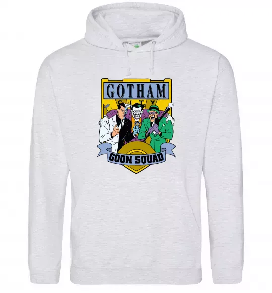 Мужская толстовка (худи) Gotham goon squad Серый меланж фото
