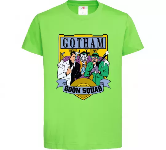 Дитяча футболка Gotham goon squad Лаймовий фото