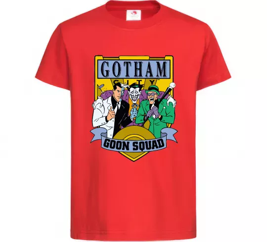 Дитяча футболка Gotham goon squad Червоний фото