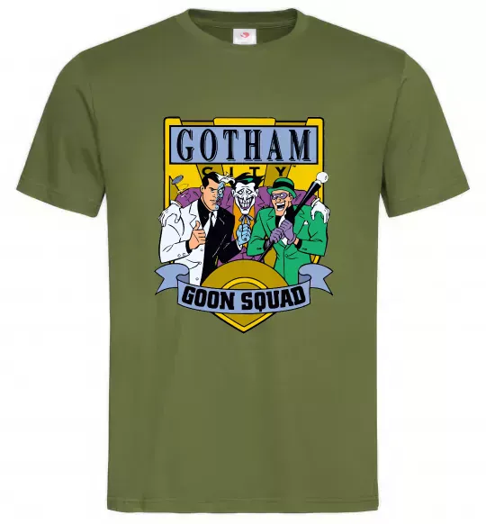 Мужская футболка Gotham goon squad Оливковый фото
