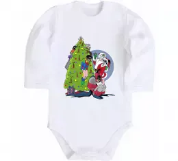 Дитячий бодік Бетмен та Джокер Новий рік Білий фото