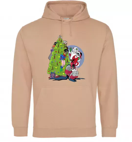 Чоловіча толстовка (худі) Бетмен та Джокер Новий рік Пісочний фото