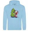 Чоловіча толстовка (худі) Бетмен та Джокер Новий рік Блакитний фото