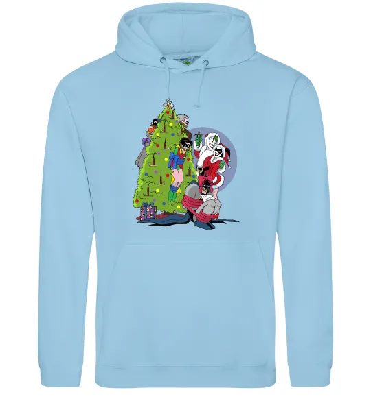 Женская толстовка (худи) Бетмен та Джокер Новий рік Голубой фото