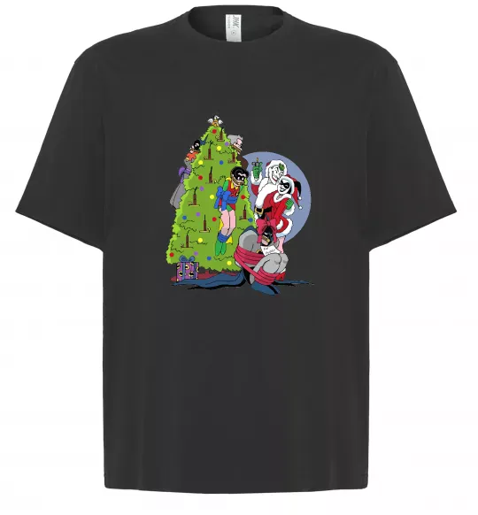 Футболка Оверсайз Бетмен та Джокер Новий рік Чорний фото