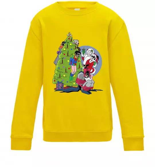 Детский Свитшот Бетмен та Джокер Новий рік Солнечно желтый фото
