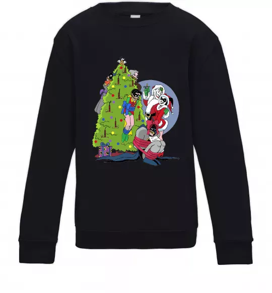 Детский Свитшот Бетмен та Джокер Новий рік Черный фото