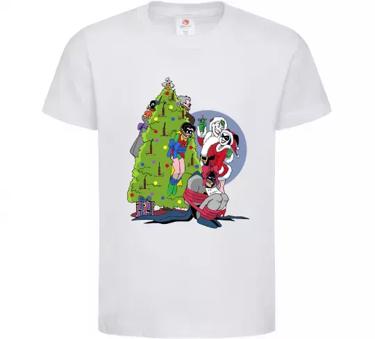 Дитяча футболка Бетмен та Джокер Новий рік Білий фото