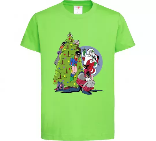 Дитяча футболка Бетмен та Джокер Новий рік Лаймовий фото