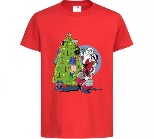 Дитяча футболка Бетмен та Джокер Новий рік Червоний фото