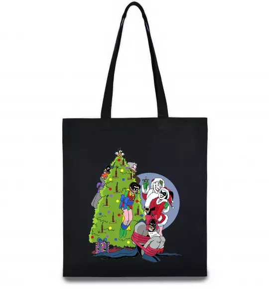Еко-сумка Бетмен та Джокер Новий рік Чорний фото