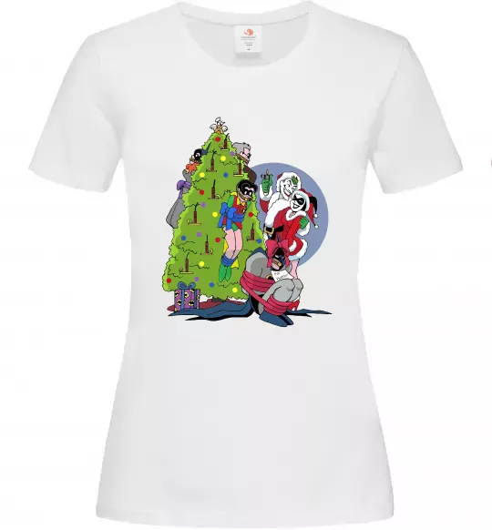 Женская футболка Бетмен та Джокер Новий рік Белый фото