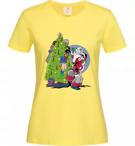 Женская футболка Бетмен та Джокер Новий рік Лимонный фото