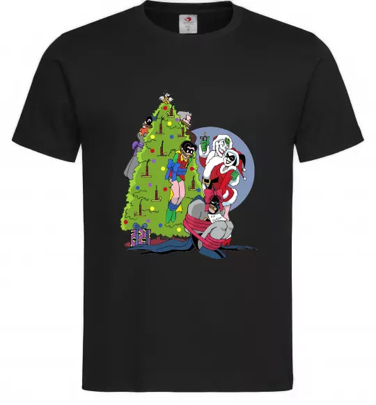 Мужская футболка Бетмен та Джокер Новий рік Черный фото