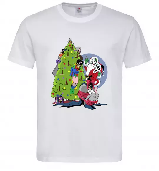 Мужская футболка Бетмен та Джокер Новий рік Белый фото