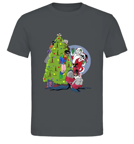 Мужская футболка Бетмен та Джокер Новий рік Графит фото