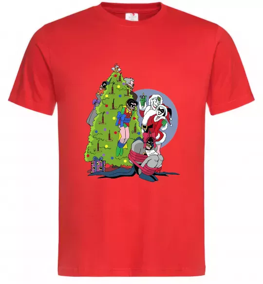 Мужская футболка Бетмен та Джокер Новий рік Красный фото