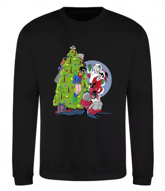 Світшот Бетмен та Джокер Новий рік Чорний фото