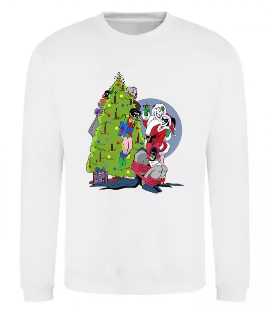 Світшот Бетмен та Джокер Новий рік Білий фото