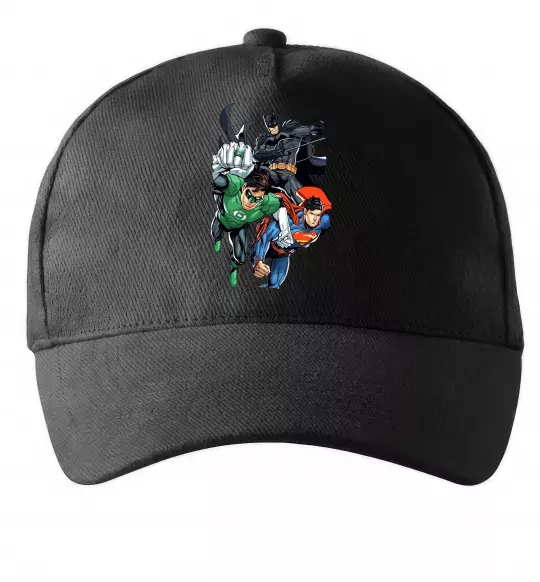 Кепка Зелений ліхтар, Бетмен та Супермен Чорний фото