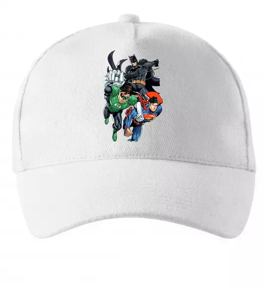 Кепка Зелений ліхтар, Бетмен та Супермен Білий фото