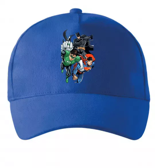 Кепка Зелений ліхтар, Бетмен та Супермен Яскраво-синій фото