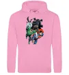 Чоловіча толстовка (худі) Зелений ліхтар, Бетмен та Супермен Рожевий фото