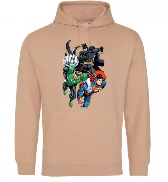 Женская толстовка (худи) Зелений ліхтар, Бетмен та Супермен Песочный фото