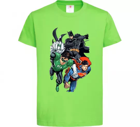 Детская футболка Зелений ліхтар, Бетмен та Супермен Лаймовый фото