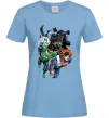 Жіноча футболка Зелений ліхтар, Бетмен та Супермен Блакитний фото