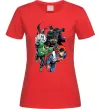 Жіноча футболка Зелений ліхтар, Бетмен та Супермен Червоний фото