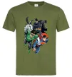 Чоловіча футболка Зелений ліхтар, Бетмен та Супермен Оливковий фото