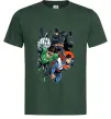 Чоловіча футболка Зелений ліхтар, Бетмен та Супермен Темно-зелений фото