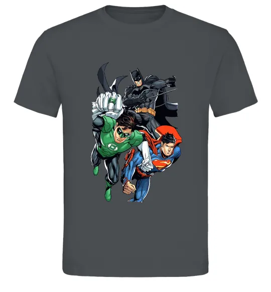 Чоловіча футболка Зелений ліхтар, Бетмен та Супермен Графіт фото