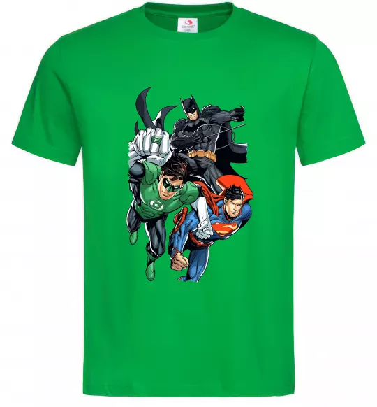 Чоловіча футболка Зелений ліхтар, Бетмен та Супермен Зелений фото