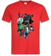 Чоловіча футболка Зелений ліхтар, Бетмен та Супермен Червоний фото