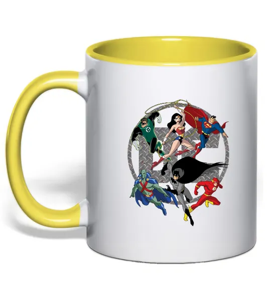 Чашка з кольоровою ручкою DC Герої Лимонний фото