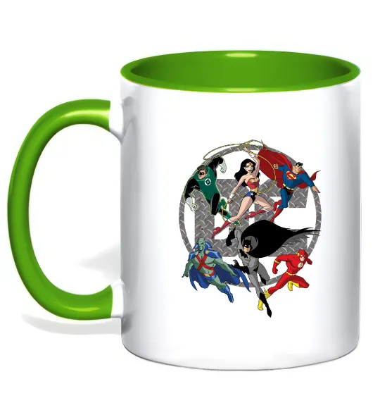 Чашка з кольоровою ручкою DC Герої Лаймовий фото