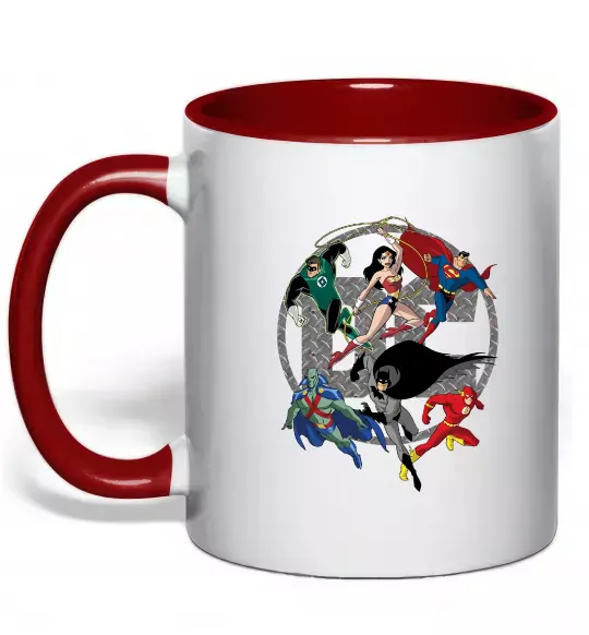 Чашка з кольоровою ручкою DC Герої Червоний фото