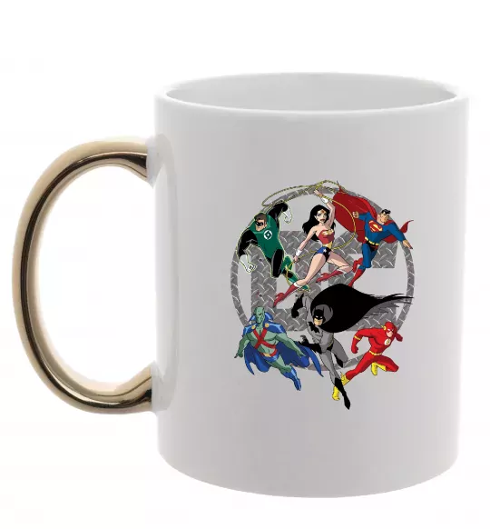 Чашка з кольоровою ручкою DC Герої Золото фото