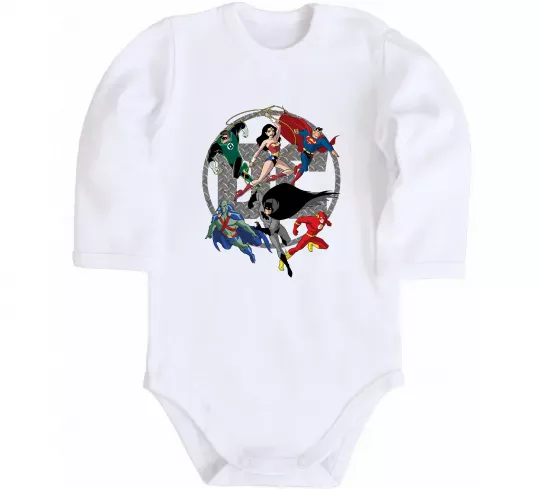 Дитячий бодік DC Герої Білий фото