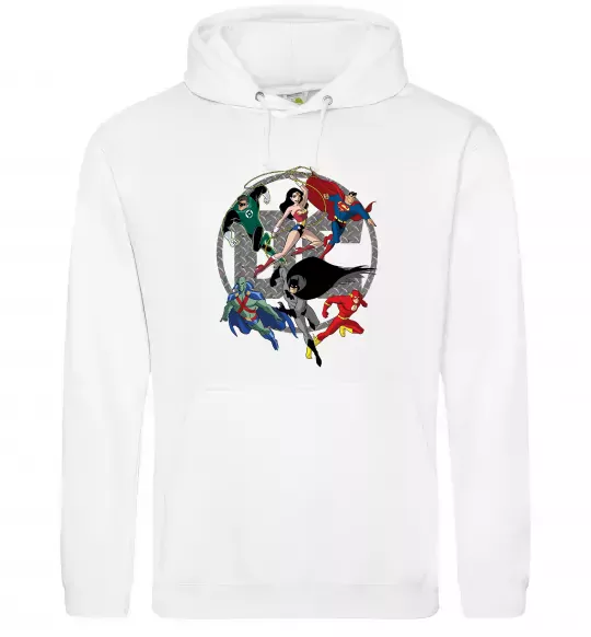 Чоловіча толстовка (худі) DC Герої Білий фото