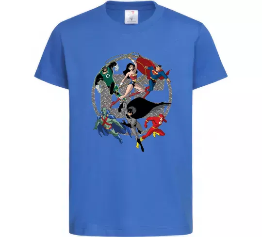 Дитяча футболка DC Герої Яскраво-синій фото