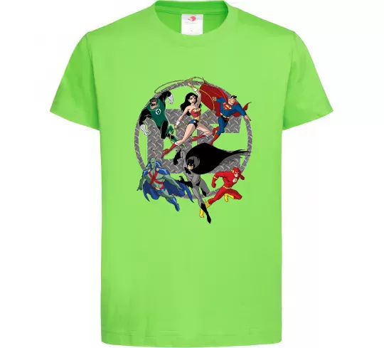 Дитяча футболка DC Герої Лаймовий фото