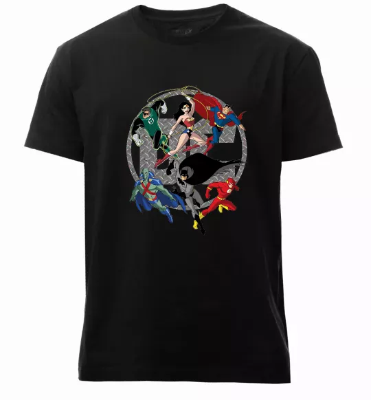 Чоловіча преміум футболка DC Герої Чорний фото